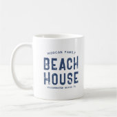 Nautical White Navy Blue Family Name Beach House Koffiemok (Links)