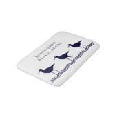 Nautical White Navy Blue Sandpipers Adres Doorma Badmat (Gekanteld)