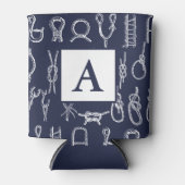 Nautical White Rope-knoppen | Gepersonaliseerd Blikjeskoeler (Voorkant)