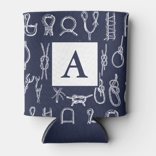 Nautical White Rope-knoppen | Gepersonaliseerd Blikjeskoeler (Voorkant)