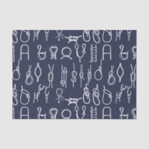 Nautical White Rope Knots & Navy Blue Tissuepapier