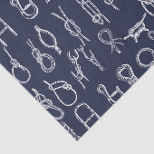 Nautical White Rope Knots & Navy Blue Tissuepapier (Detail)