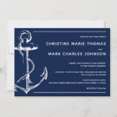 Nautical White Ship Anchor Wedding Invitation (Voorkant)