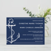 Nautical White Ship Anchor Wedding Invitation (Staand voorkant)