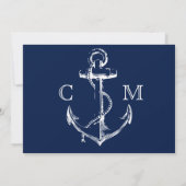 Nautical White Ship Anchor Wedding Invitation (Achterkant)