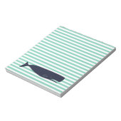 Nautical White Stripes and Navy Whale Notitieblok (Linkerzijde)