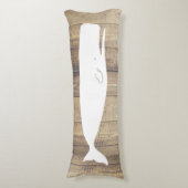 Nautical White Whale & Faux Light Ship Wood Lichaamskussen (Voorkant Verticaal)