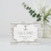 Nautical Whitewash Wood Beach Wedding Collectie Briefkaart (Staand voorkant)