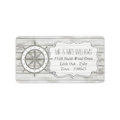 Nautical Whitewash Wood Beach Wedding Collectie Etiket (Voorkant)