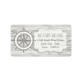 Nautical Whitewash Wood Beach Wedding Collectie Etiket