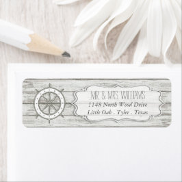 Nautical Whitewash Wood Beach Wedding Collectie Etiket