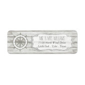 Nautical Whitewash Wood Beach Wedding Collectie Etiket (Voorkant)