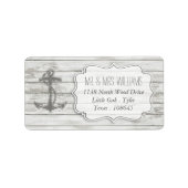 Nautical Whitewash Wood Beach Wedding Collectie Etiket (Voorkant)