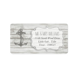Nautical Whitewash Wood Beach Wedding Collectie Etiket