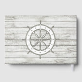 Nautical Whitewash Wood Beach Wedding Collectie Gastenboek (Achterkant)