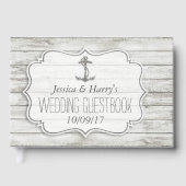 Nautical Whitewash Wood Beach Wedding Collectie Gastenboek (Voorkant)