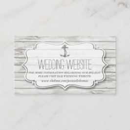 Nautical Whitewash Wood Beach Wedding Collectie Informatiekaartje
