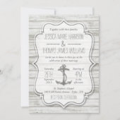 Nautical Whitewash Wood Beach Wedding Collectie Kaart (Voorkant)