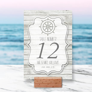 Nautical Whitewash Wood Beach Wedding Collectie Kaart