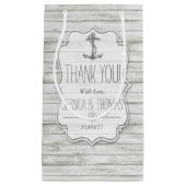 Nautical Whitewash Wood Beach Wedding Collectie Klein Cadeauzakje (Voorkant)