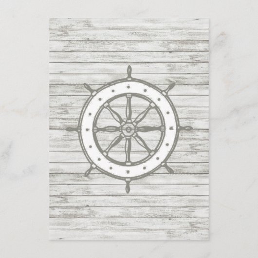 Nautical Whitewash Wood Beach Wedding Collectie Menu (Achterkant)