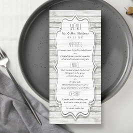 Nautical Whitewash Wood Beach Wedding Collectie Menu