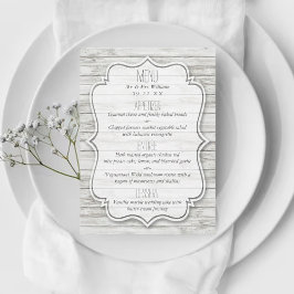 Nautical Whitewash Wood Beach Wedding Collectie Menu