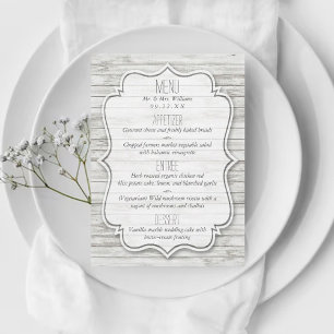 Nautical Whitewash Wood Beach Wedding Collectie Menu