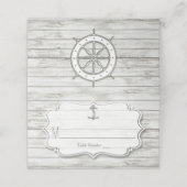 Nautical Whitewash Wood Beach Wedding Collectie Plaatskaartje (Buitenkant ongevouwen)