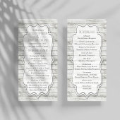 Nautical Whitewash Wood Beach Wedding Collectie Programmakaart