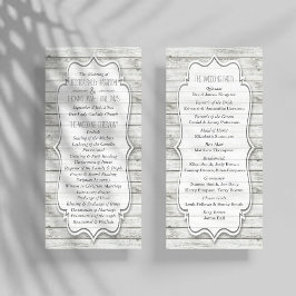 Nautical Whitewash Wood Beach Wedding Collectie Programmakaart