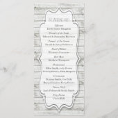 Nautical Whitewash Wood Beach Wedding Collectie Programmakaart (Achterkant)