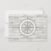 Nautical Whitewash Wood Beach Wedding Collectie RSVP Kaartje (Achterkant)