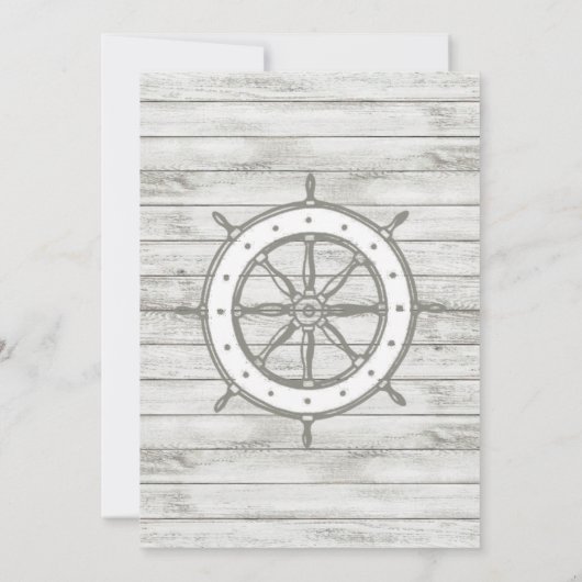 Nautical Whitewash Wood Beach Wedding Collectie Save The Date (Achterkant)