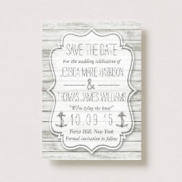 Nautical Whitewash Wood Beach Wedding Collectie Save The Date