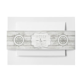 Nautical Whitewash Wood Beach Wedding Collectie Uitnodigingen Wikkel