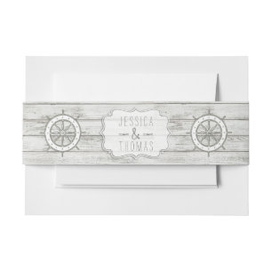 Nautical Whitewash Wood Beach Wedding Collectie Uitnodigingen Wikkel