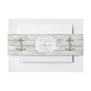 Nautical Whitewash Wood Beach Wedding Collectie Uitnodigingen Wikkel