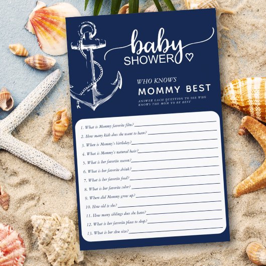 Nautical Who kent mam Best Baby shower Navy