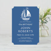 Nautical Wind Sailing Birthday Party Invitation Kaart (Staand voorkant)