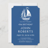 Nautical Wind Sailing Birthday Party Invitation Kaart (Voorkant)