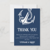 Nautical Witte Anker Baby Shower Bedankt (Voorkant)