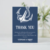 Nautical Witte Anker Baby Shower Bedankt (Staand voorkant)