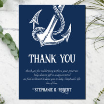 Nautical Witte Anker Baby Shower Bedankt