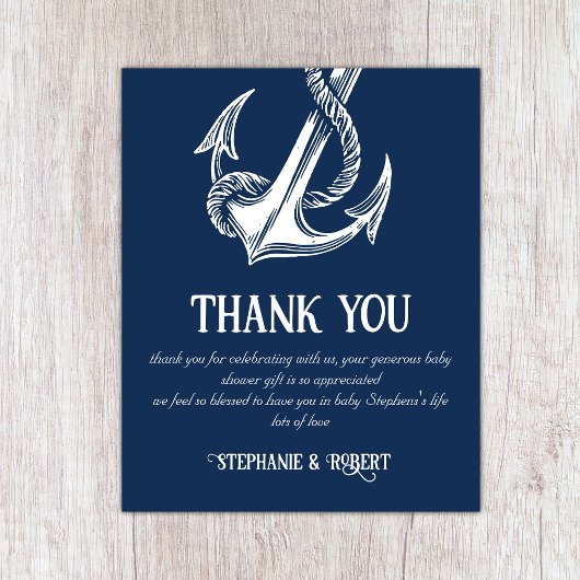 Nautical Witte Anker Baby Shower Bedankt