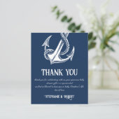 Nautical Witte Anker Baby Shower Bedankt (Staand voorkant)