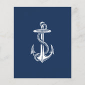 Nautical Witte Anker Baby Shower Bedankt (Achterkant)