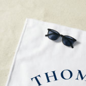 Nautical Witte Anker Strandhuis Monogram Strandlaken (In situ)