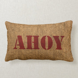 Nautical Word Ahoy Red Kussen