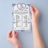 Nautical Would She Rather Game Bridal Shower card Flyer (Hand)